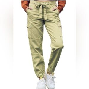 LOFT Army Green Belted Cargo Joggers Size 4